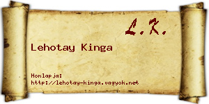 Lehotay Kinga névjegykártya